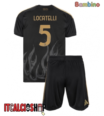 Juventus Manuel Locatelli #5 Terza Maglia Bambino 2026-27 Manica Corta (+ Pantaloni corti)